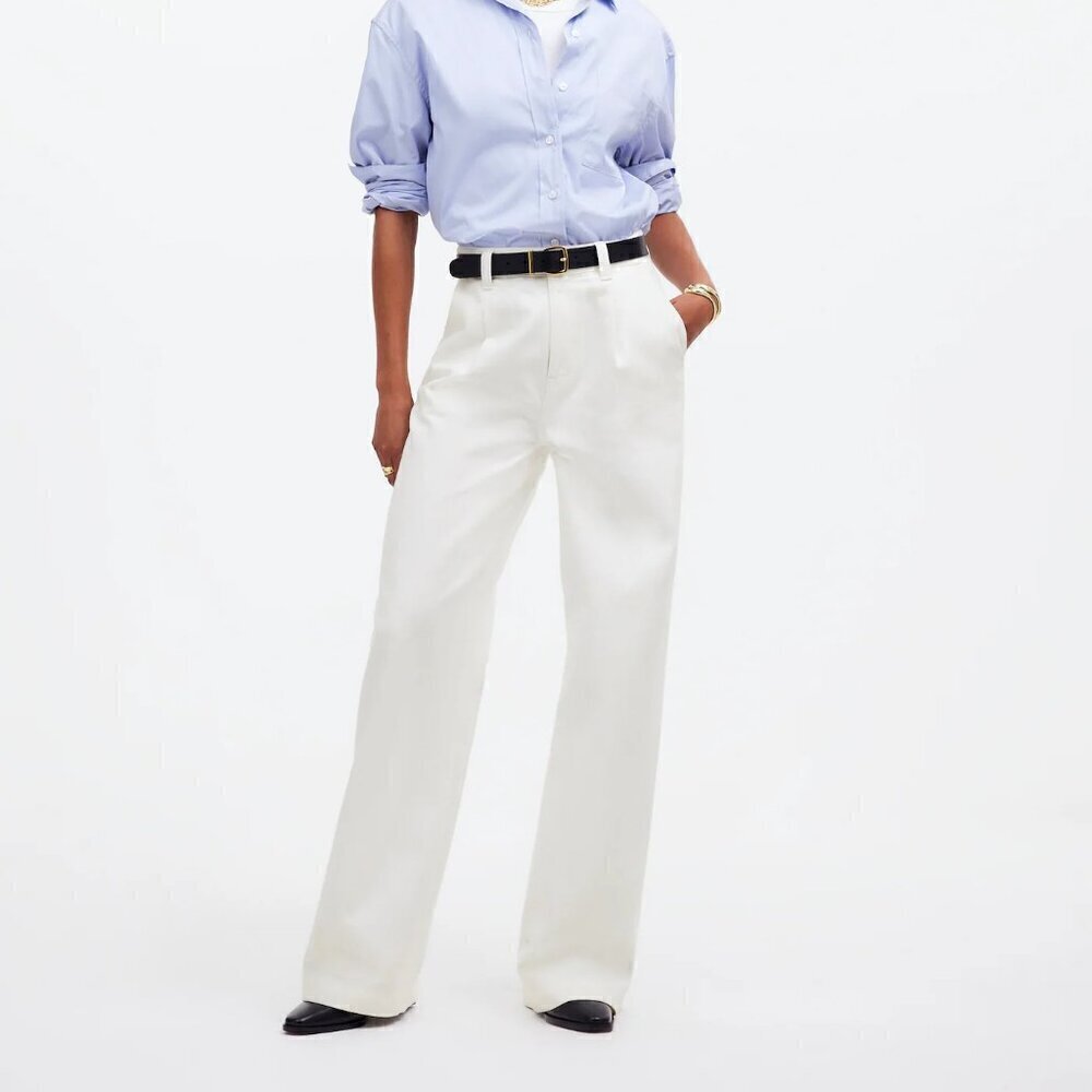 Madewell Harlow Wide-Leg Jeans Airy Denim Edition White Size 32